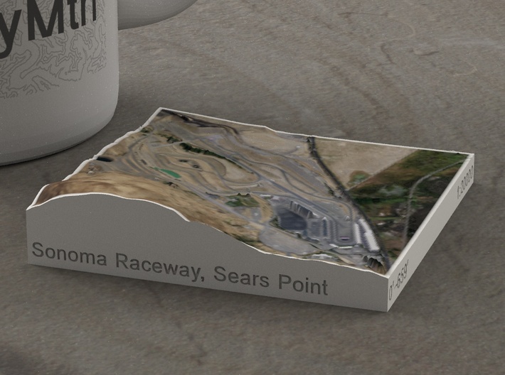 Sonoma Raceway, Sears Point, California, 1:20000 3d printed 