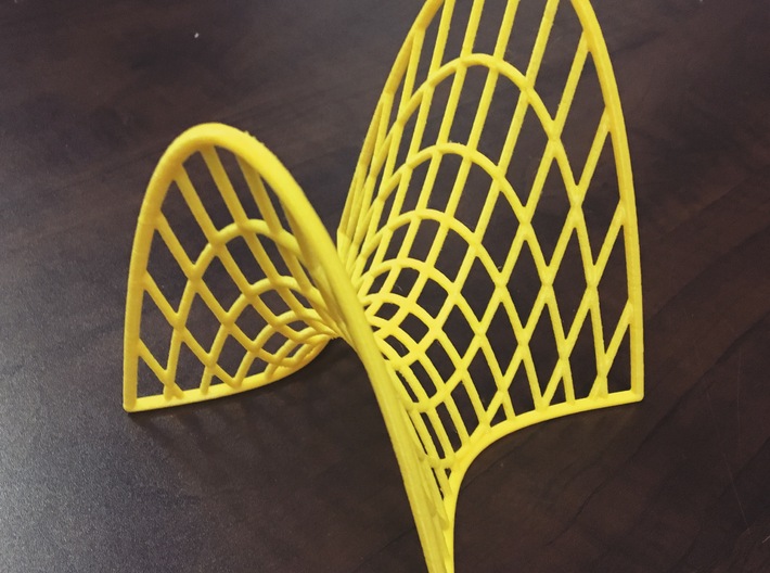 Hyperbolic Paraboloid with cross sections 3d printed Printed with my own Makerbot Replicator 2