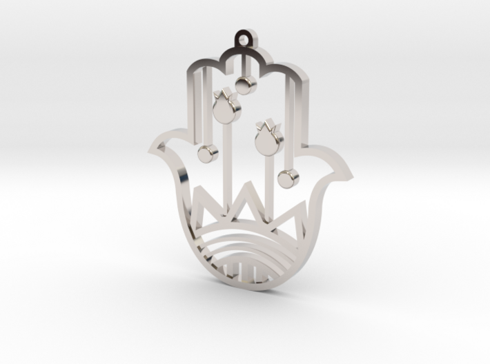 Keychain hamsa pomegranate 3d printed