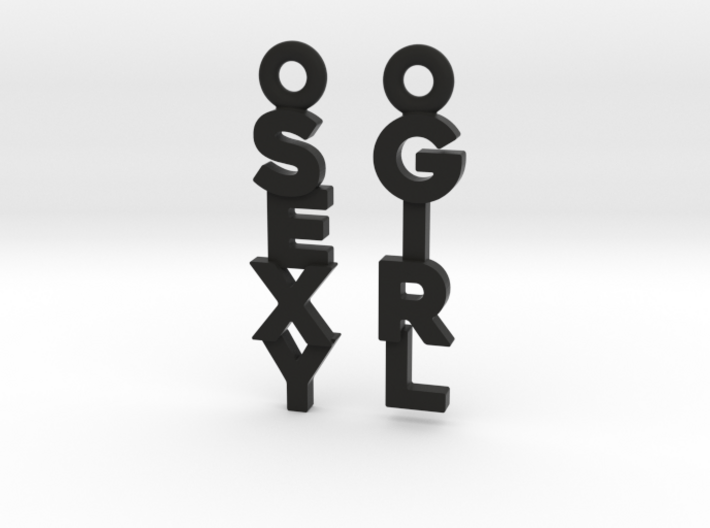 &quot;Sexy Girl&quot; - Naughty messages earings 3d printed