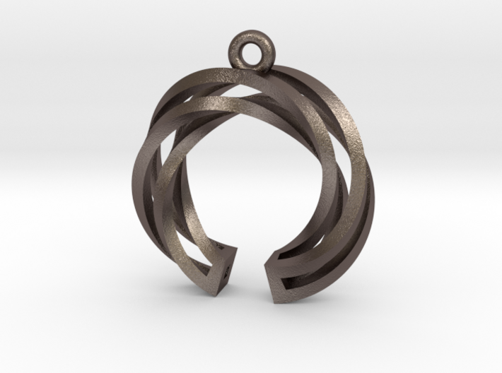 Twisted ring pendant with multiple branchs 3d printed