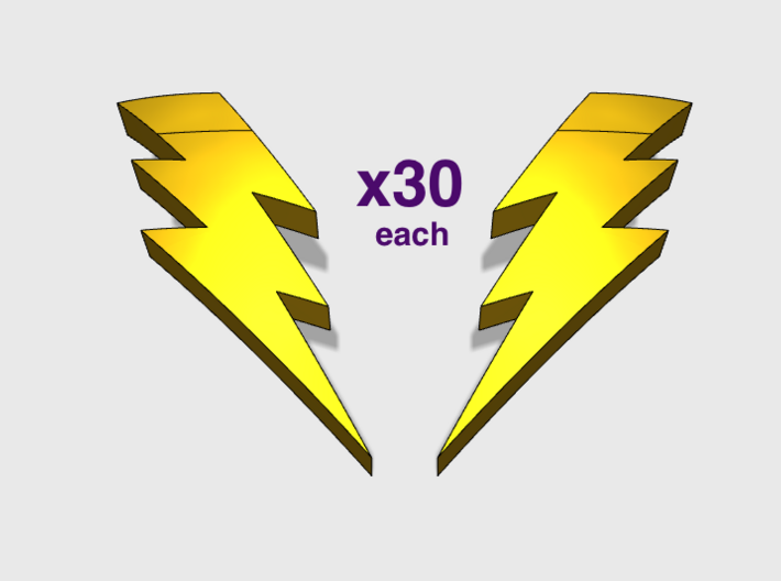 Lightning Bolt : Right &amp; Left Shoulder Insignias 3d printed
