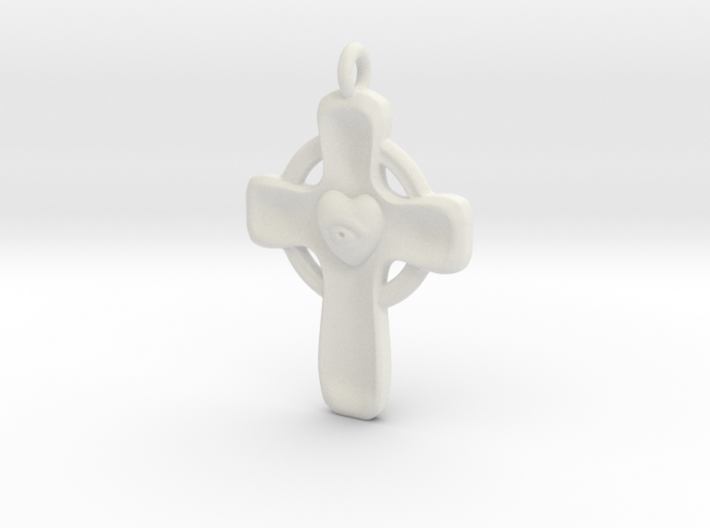 Eye-Heart Cross 3d printed