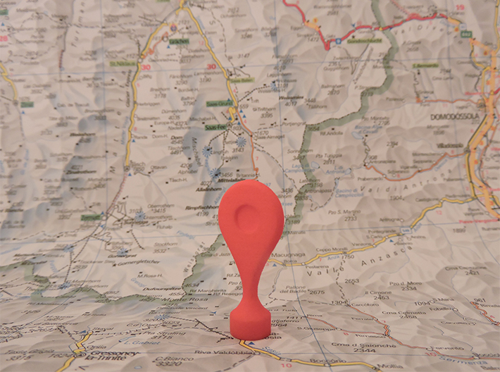 Google Maps Marker - Magnet (no hole) 3d printed Red Strong &amp; Flexible Polished (v1.0)