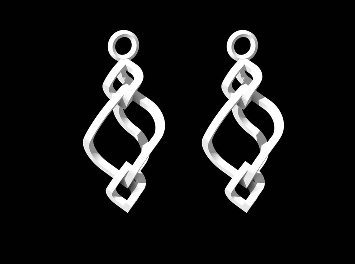 Swirled Cube Dangle II 3d printed Rendering of dangling earrings