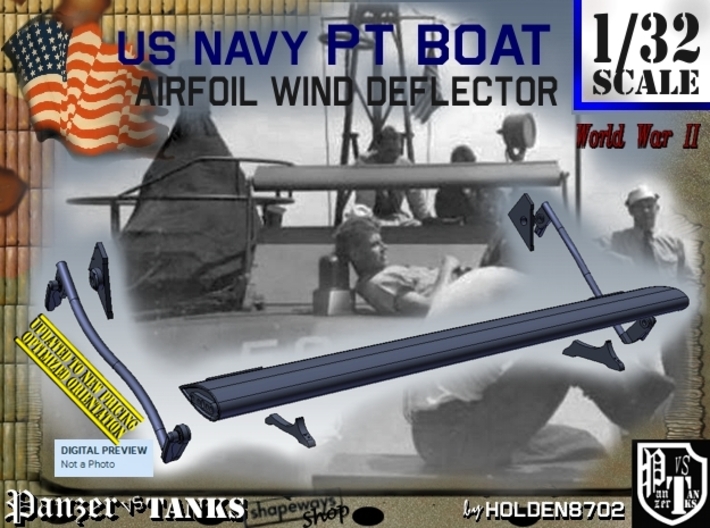 1/32 PT Boat Airfoil Wind Deflector Set001 3d printed