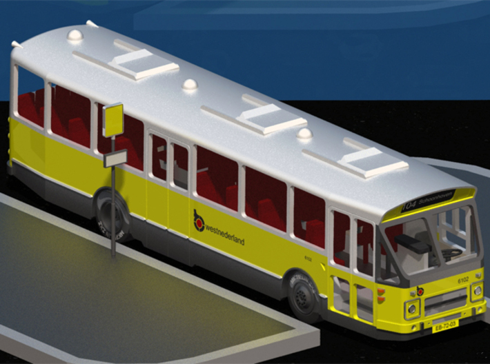 DAF MB 200 standaard streekbus schaal 1:220 (Z) 3d printed Inventor render van de DAF MB200