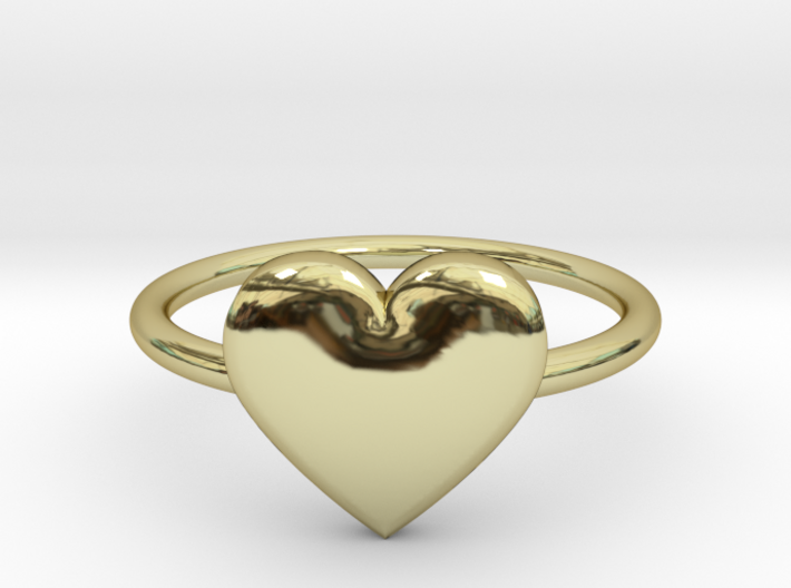 Big single heart ring, Size 7 3d printed 