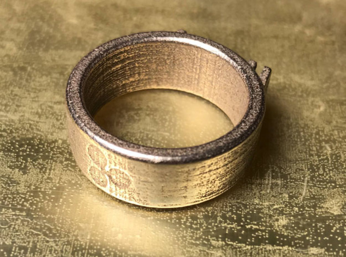 HODL Ring - Ripple (Size 13) 3d printed Business in the back.