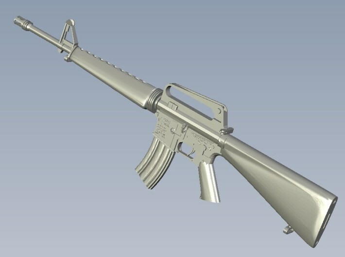 1/18 scale Colt M-16A1 rifle x 1 3d printed 