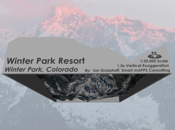 Winter Park Resort, Colorado: 8"x10" 3d printed 