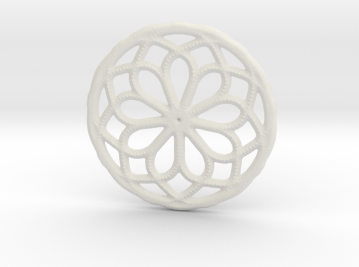 Mandala pendant or earrings with small dots 3d printed