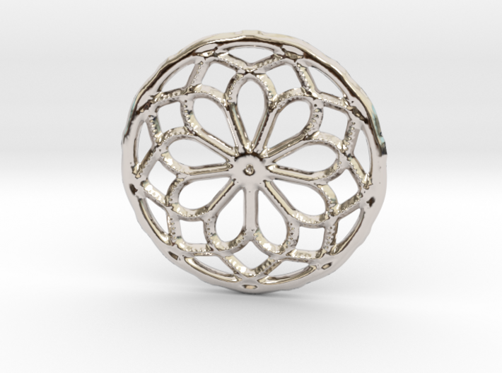 Mandala pendant or earrings with small dots 3d printed