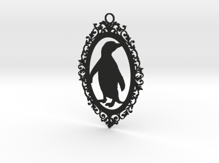Penguin wall plaque 3d printed