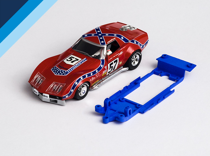 1/32 Scalextric Corvette L88 Chassis for SW pod 3d printed Chassis compatible with Scalextric Chevrolet Corvette L88 body (not included)