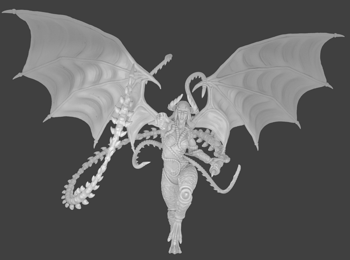 Female demon character 3d printed Render front