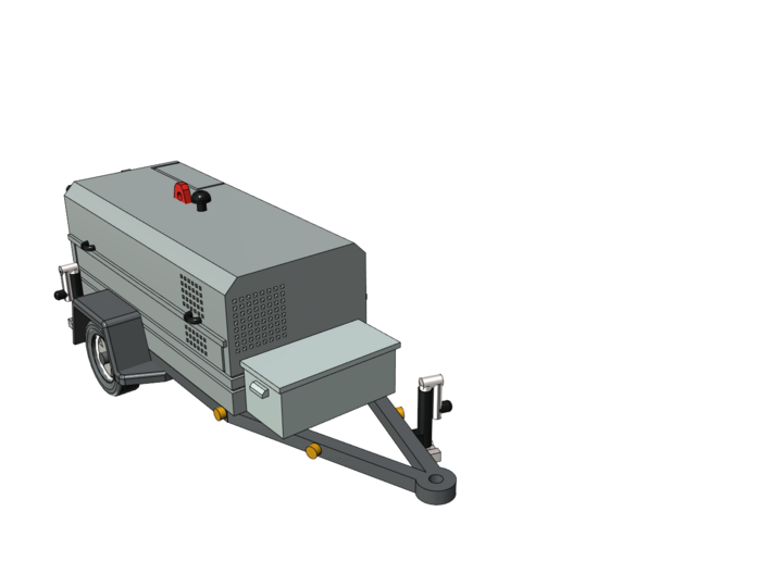 WDR505 Cable Puller On Trailer 1-87 HO Scale 3d printed 
