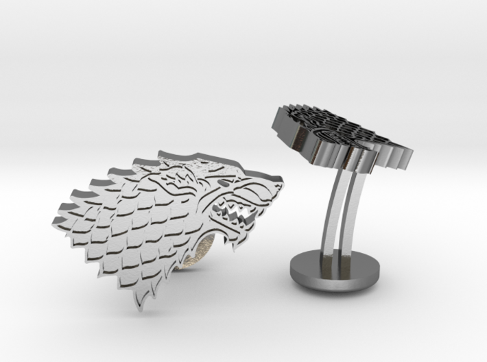 Game of Thrones House of Stark Cufflinks 3d printed