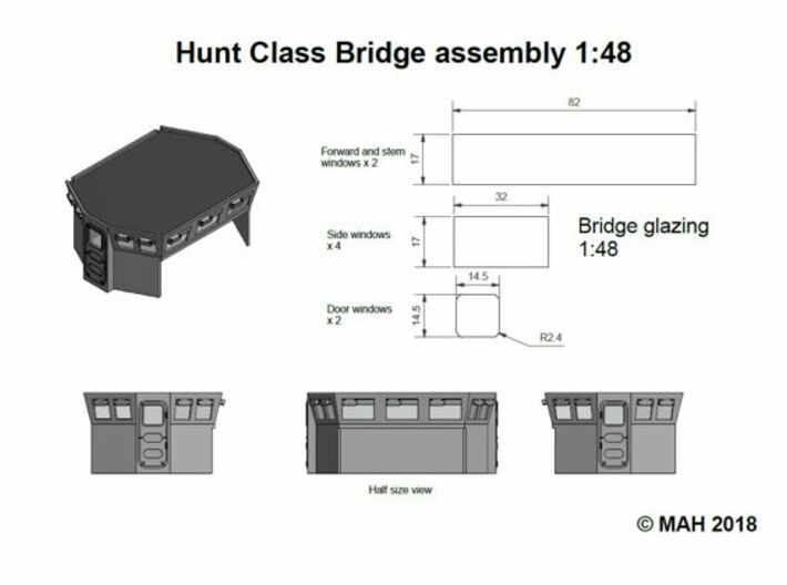 Hunt Class Bridge 1/48 3d printed 