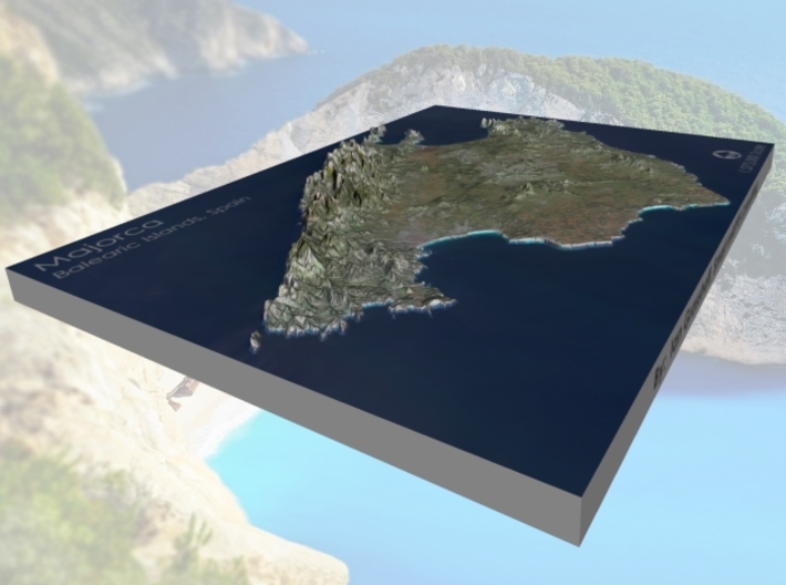 Majorca / Mallorca Map, Spain: 8.5"x11" 3d printed 
