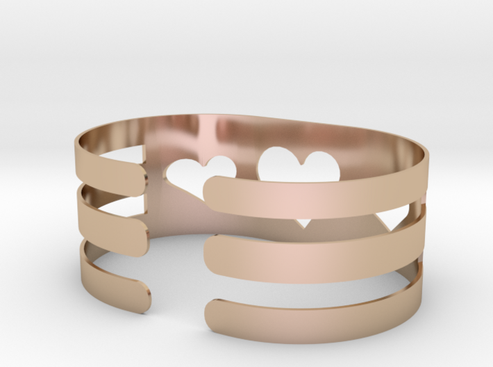 Valentine Heart bracelet 3d printed