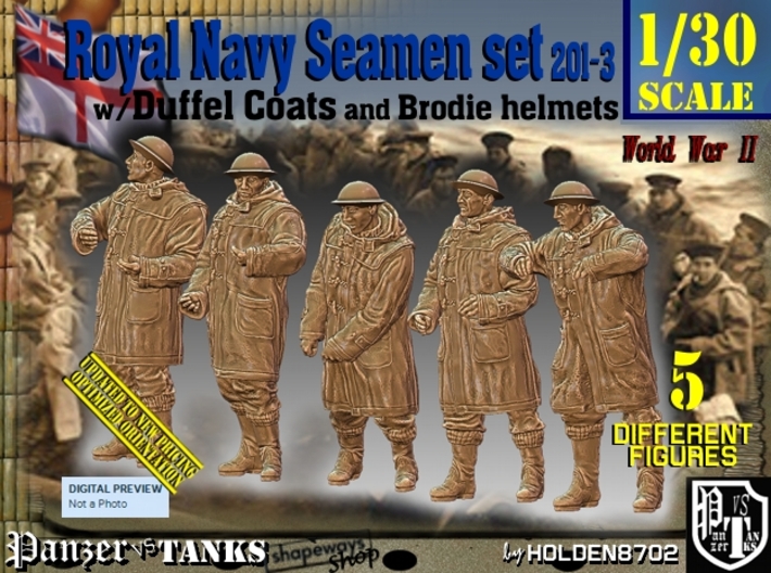 1/30 Royal Navy Duffel Coat Set201-3 3d printed