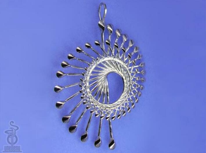 Peacock pendant 10cm, from Spinnoloids range 3d printed 