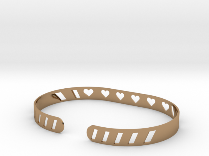 Sleek Heart Bracelet 3d printed
