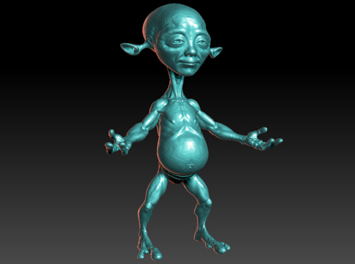 Little Alien  3d printed Rendered in Zbrush.