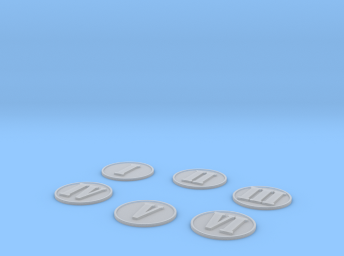 6 Basic Numbered Objective Markers 3d printed