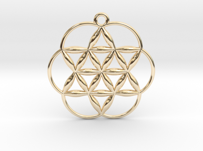 Flowering Seed of Life Pendant 1&quot; 3d printed