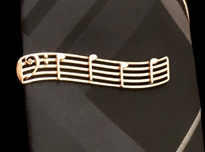 Bass Clef Tie Clip 3d printed