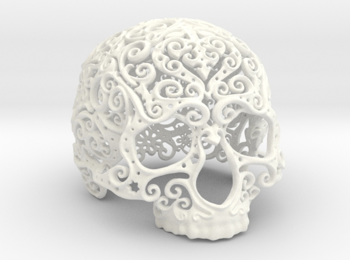 Intricate Filigree Skull 10cm 3d printed