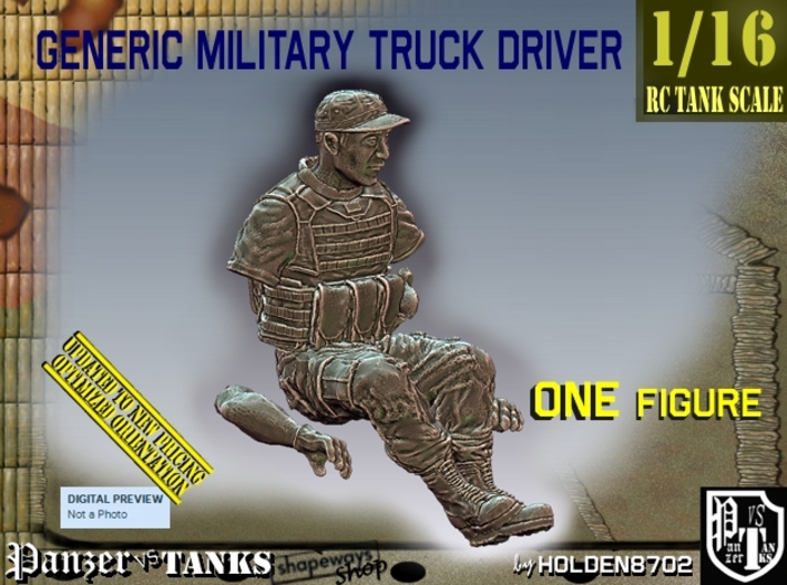 1/16 Generic Truck Driver 005 3d printed