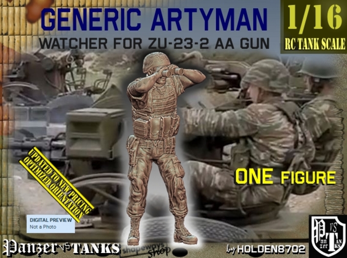 1/16 Artillery Watcher for ZU-23-2 AA Gun 006 3d printed