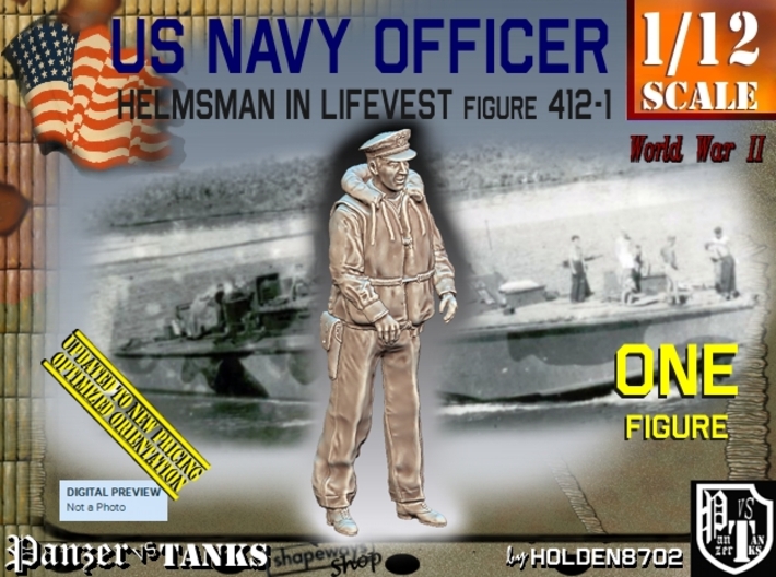 1/12 USN Officer Helmsman 412-1 3d printed