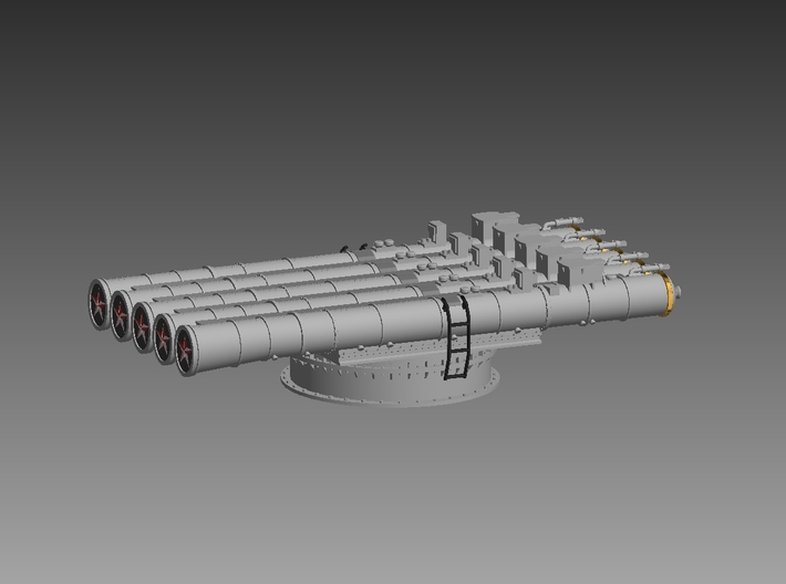 Soviet 5 tube torpedo launcher 1/100 3d printed