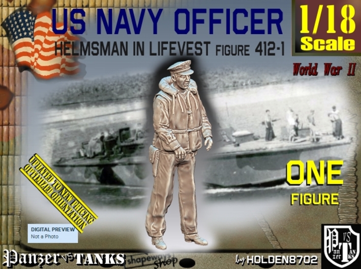 1/18 USN Officer Helmsman 412-1 3d printed