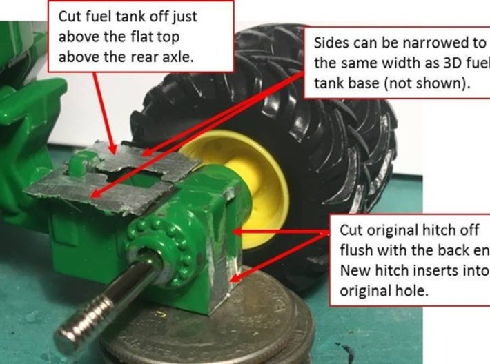 (4) GREEN LARGE MODERN 4WD HITCH ONLY 3d printed 
