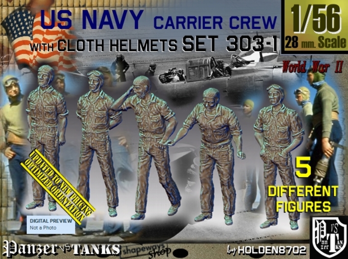 1/56 USN Carrier Deck Crew Set303-1 3d printed