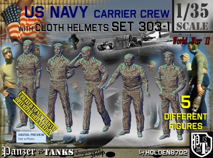 1/35 USN Carrier Deck Crew Set303-1 3d printed