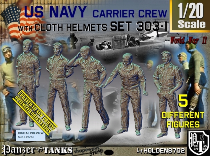 1/20 USN Carrier Deck Crew Set303-1 3d printed