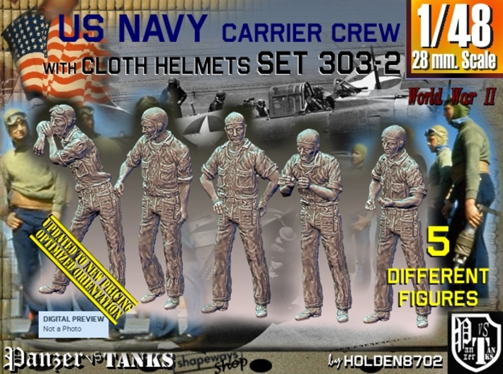 1/48 USN Carrier Deck Crew Set303-2 3d printed
