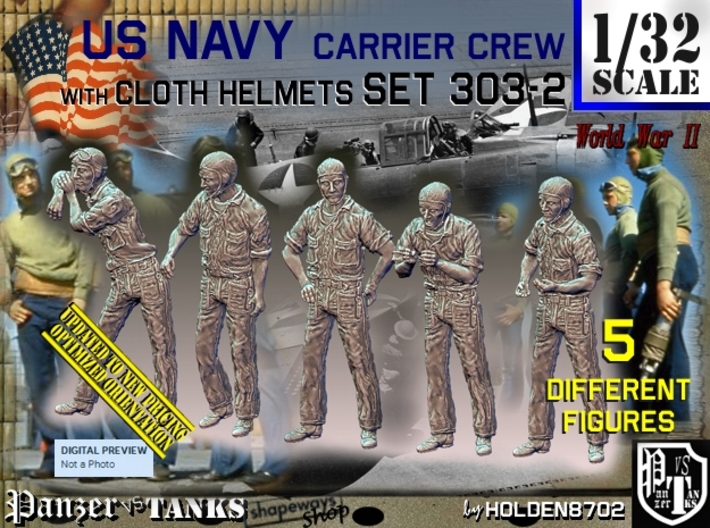 1/32 USN Carrier Deck Crew Set303-2 3d printed