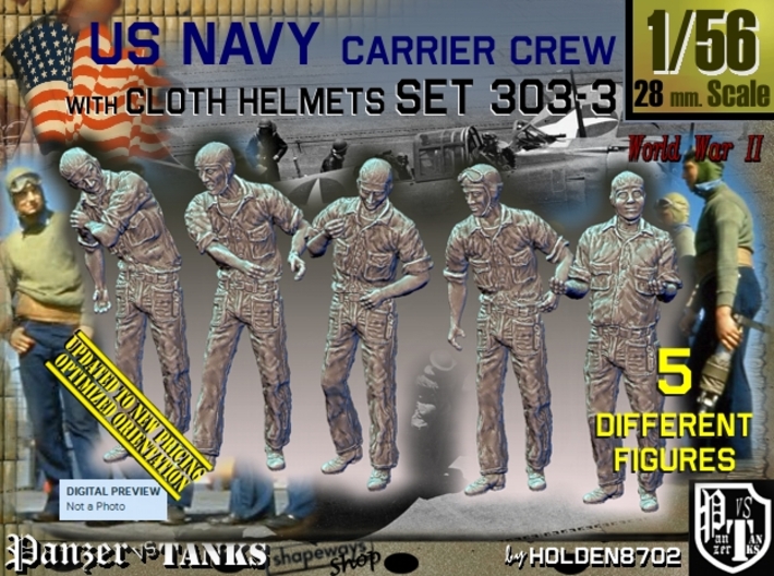 1/56 USN Carrier Deck Crew Set303-3 3d printed