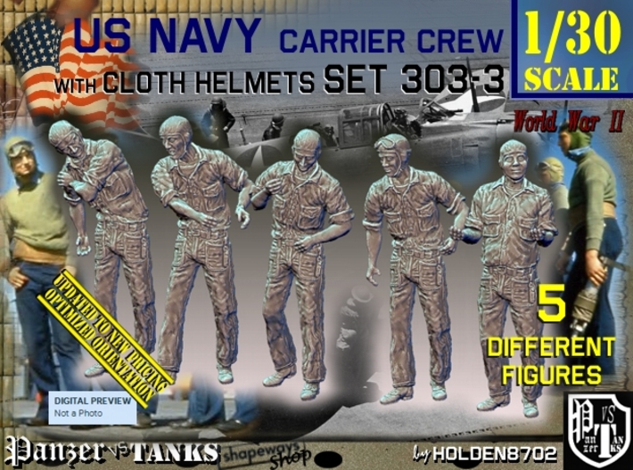 1/30 USN Carrier Deck Crew Set303-3 3d printed