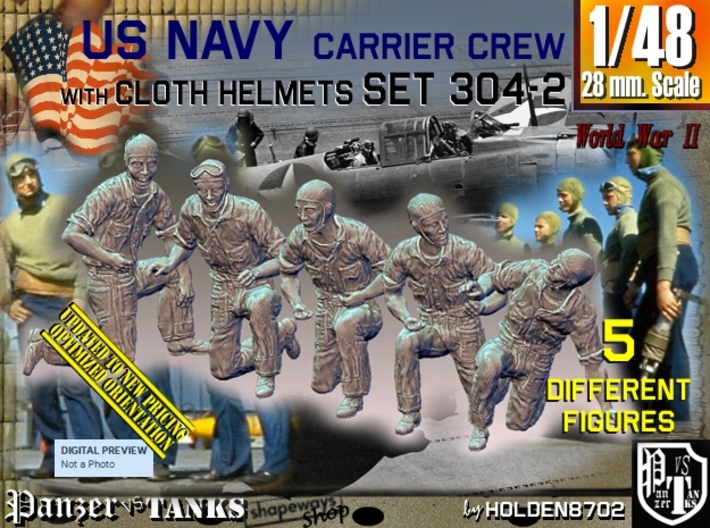 1/48 USN Carrier Deck Crew Set304-2 3d printed