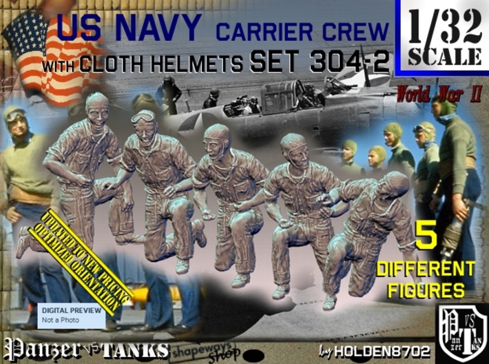 1/32 USN Carrier Deck Crew Set304-2 3d printed