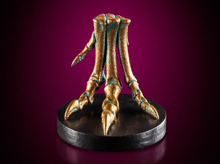 Allosaurus foot - left side, dinosaur model 3d printed Acrylic paint for faux bronze effect