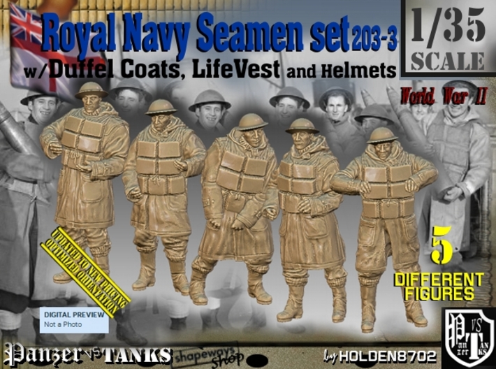 1/35 Royal Navy D-Coat+Lifevst Set203-3 3d printed